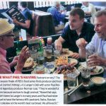 Paul Reiser, Norman Lear and Phil Rosenthal eating at Langer's Deli