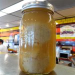 matzo ball soup to-go in a mason jar