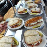 sandwiches on the counter during the lunch rush