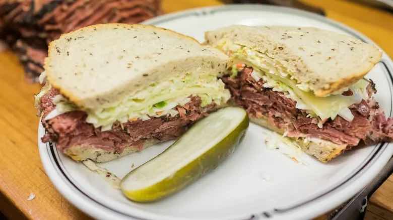 A Langer's #19 hot pastrami sandwich