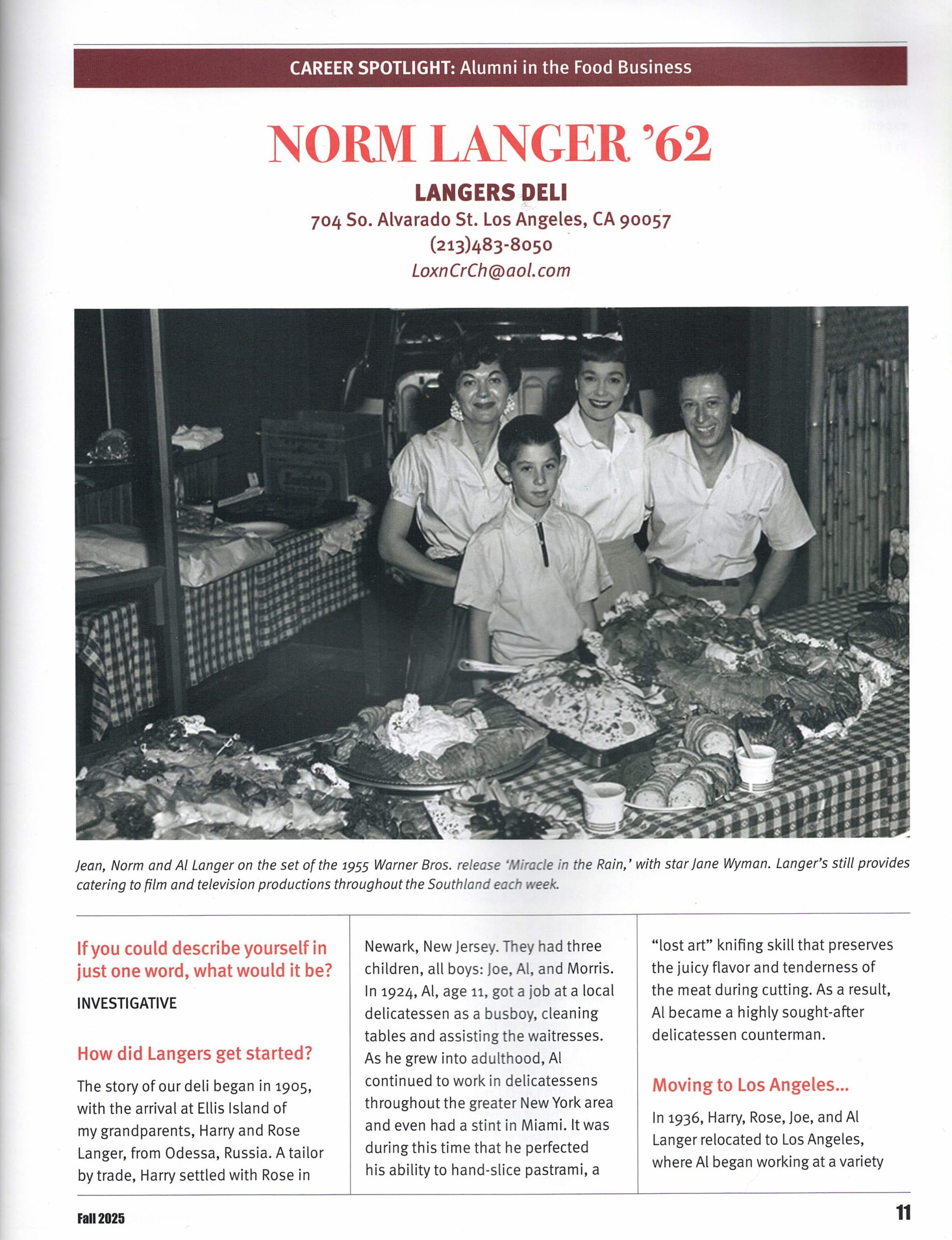 Norm Langer Profiled in Hamilton High School Alumni Magazine