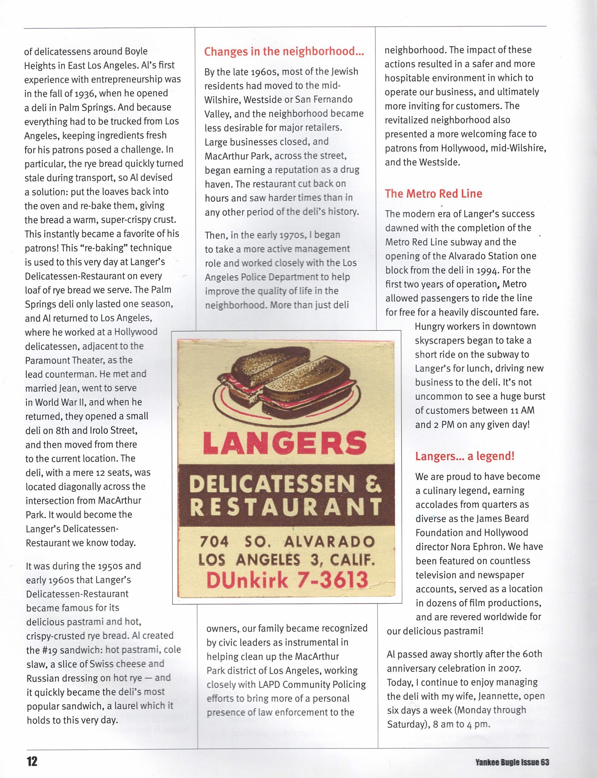 Norm Langer Profiled in Hamilton High School Alumni Magazine